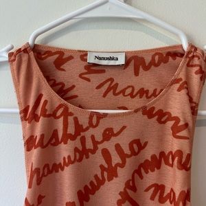 Nanushka FiFi Logo Print Tank Top | Apricot